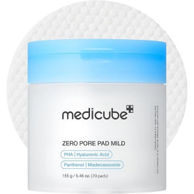 medicube Zero Pore Pad Mild 2.0 Pads Toner Exfoliants Doux | Pads toniques apaisants avec PHA, Soin des pores & points noirs, Ex