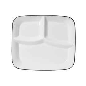 OnePine Assiette Compartiment Adulte Céramique, Assiette de Controle des Portions, Assiette Divisée en 3 Regime, pour Salade, De
