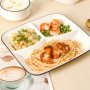 OnePine Assiette Compartiment Adulte Céramique, Assiette de Controle des Portions, Assiette Divisée en 3 Regime, pour Salade, De