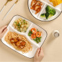OnePine Assiette Compartiment Adulte Céramique, Assiette de Controle des Portions, Assiette Divisée en 3 Regime, pour Salade, De