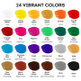 ABEIER Peinture Acrylique, 24 Couleurs × 60ml, Kit de Peinture Acrylique avec 12 Pinceaux, Non Toxique, Riche Pigmentée, pour Pa