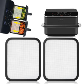 Lot de 2 Grille Anti Projection en Acier Inoxydable pour COSORI Dual Blaze TwinFry 10L/ Cosori CAF-R901-AEU 8,5L, Couvercle Anti