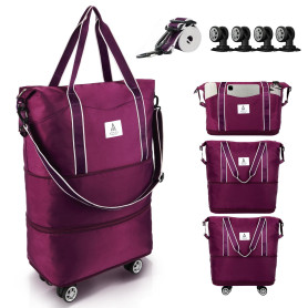 Arxus Sac de Voyage à roulettes 25L-55L Extensible Fourre-Tout Pliable | Valise Souple pour Femme Homme Rangement, Bagage à Main