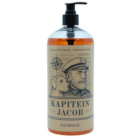 Kapitein Jacob Huile de Saumon pour Chien – 1 Litre – 100% Huile de Saumon norvégienne – Riche en oméga-3, -6 & -9