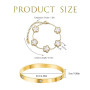 TENGWA Plaqué 18K Bracelet Femme 2 Pièces Bijoux Trèfle Porte-Bonheur Cadeau Femme Bracelets Empilables pour Les Mariages Annive