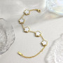 TENGWA Plaqué 18K Bracelet Femme 2 Pièces Bijoux Trèfle Porte-Bonheur Cadeau Femme Bracelets Empilables pour Les Mariages Annive