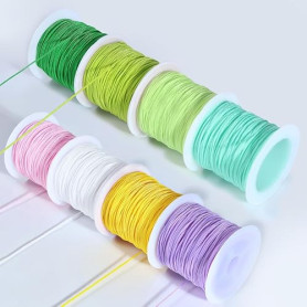 Fil en nylon tressé - 0,8 mm - 8 couleurs - 20 m par rouleau - Pour bracelets, nœuds chinois, macramé, porte-clés, pendentifs de