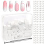125 Eponge Ongle Babyboomer avec Pince Métallique, Kit Dégradé Nail Art, Outil Manucure pour Ombre et Aura, Éponges Remplaçables