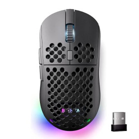 Dierya x TMKB M1 Souris de Jeu sans Fil, Capteur Optique 24 000 DPI, Léger 90g, 6 Boutons Programmables, Éclairage RGB, Autonomi
