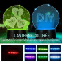 BAIFULAI Lot de 4 socles LED 3D avec télécommande et câble USB - 16 couleurs réglables - Contrôle tactile - Veilleuse LED pour a