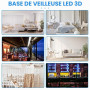 BAIFULAI Lot de 4 socles LED 3D avec télécommande et câble USB - 16 couleurs réglables - Contrôle tactile - Veilleuse LED pour a