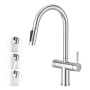 Faustina Robinet de Cuisine 3 Voies avec Douchette Extensible, 2 en 1 Mitigeur Monocommande Double Levier Robinet d'évier de Cui