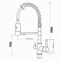 Robinet De Cuisine À 3 Voies Avec Douchette Extractible, Mitigeur De Cuisine Pour Filtre À Eau, 2 En 1 Mitigeur Évier Cuisine Po