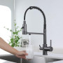 Robinet De Cuisine À 3 Voies Avec Douchette Extractible, Mitigeur De Cuisine Pour Filtre À Eau, 2 En 1 Mitigeur Évier Cuisine Po