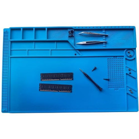 55 * 35cm Tapis de sol anti-statique et silicone résistant à la chaleur, pour fer à souder, réparation de téléphone et d'ordinat
