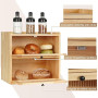 GUUSII HOME Boîte à pain Grande Boîte à pain Cuisine Bois Grosse Conservation du pain 2 étages Boîtes à pain XL 36x24x34cm Meill