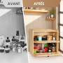 GUUSII HOME Boîte à pain Grande Boîte à pain Cuisine Bois Grosse Conservation du pain 2 étages Boîtes à pain XL 36x24x34cm Meill