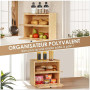 GUUSII HOME Boîte à pain Grande Boîte à pain Cuisine Bois Grosse Conservation du pain 2 étages Boîtes à pain XL 36x24x34cm Meill