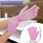 WLLHYF 4PCS Gants Exfoliants Gommage Corps Gant De Douche Exfoliant Double Texture Gants De Bain pour Douche, Spa, Massage Décap