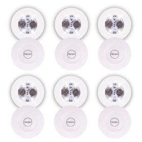 Lot de 6 Dessous de Verre LED Blancs, Autocollant Lumineux pour Bouteille | Lot de 6 Sous-Verres LED Blancs de 6 cm Autocollant