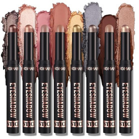 XINYUNXIN 8PCS Bâton d'Ombre à Paupières Crayon Matte et Douce Pigmentée Brillante Waterproof Classy Shimmer Shadow Sticks Set (