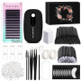 MeYuxg Kit Extension Cils Professionnel Avec Extension Outils, pour La Greffe de Cils pour Débutants La Pratique Du Maquillage,