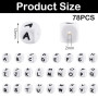 78 Perle Silicone pour les Lettres Anglaises A-Z Lettre Perles Silicone | 12*12 mm Adaptées au Perlage, à la Fabrication de Bijo