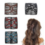 KUMSODE Lot de 4 pinces à cheveux élastiques à double peigne extensibles pour cheveux épais Peignes magiques vintage réglables A