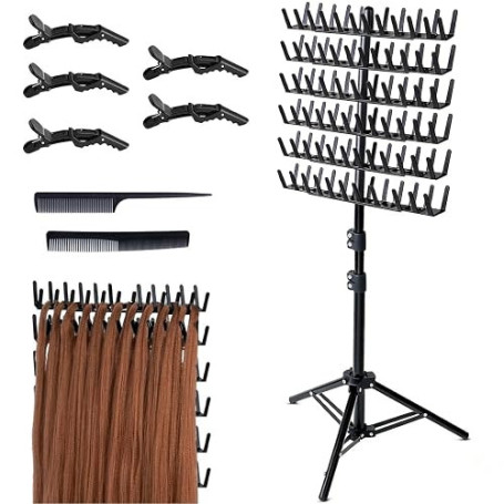 FARYODI Support de cheveux réglable pour tresses, support de perruque avec 144 stylos, organisateur de cheveux, pour coiffeurs e