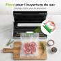 Bonsenkitchen Machine Sous Vide, Soudure 5mm Étanche Anti-Fuite | Acier Inoxydable, Une Main & Pulse Sec/Humide, 1 Rouleau de Sa