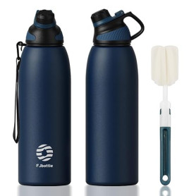 Fjbottle Gourde Isotherme avec Couvercle Magnétique - 400ml/600ml/800ml/1L/1.5L - Bouteille Isotherme Étanche sans BPA, Gourde I