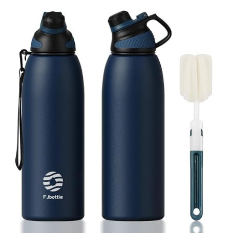 Fjbottle Gourde Isotherme avec Couvercle Magnétique - 400ml/600ml/800ml/1L/1.5L - Bouteille Isotherme Étanche sans BPA, Gourde I