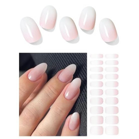 Wahrshei Autocollant Ongles Gel UV, 20 pcs Gombre Rose Stickers Ongle Gel Semi-durci Bandes d'ongles Autoadhésif Pour Design Man