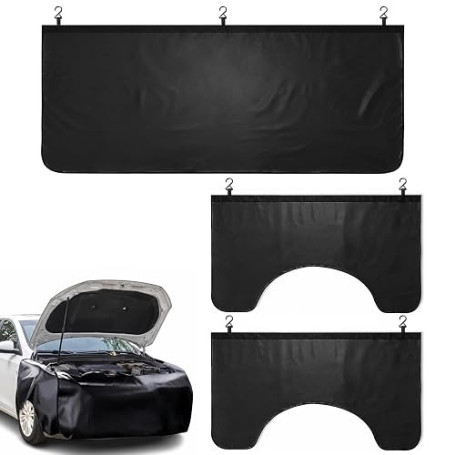 Tapis de Protection D'aile, 3 Pièce Automobile Couverture Magnétique étanche avec Crochets Tapis Mécanicien Protection Aile Voit