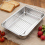PULIANGLIU 2 Pcs Grilles de Refroidissement 30x20 cm en INOX | Grilles de Cuisson et Pâtisserie pour Gâteaux, Pain, Rôtissage, S