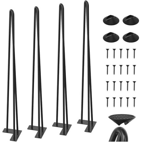 WINSOON 4pcs 86cm DIY Pieds de Table en Métal, Hairpin Legs | Diamètre 12 mm Pieds de Meuble pour Table Basse,Table de Salle à M