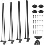 WINSOON 4pcs 86cm DIY Pieds de Table en Métal, Hairpin Legs | Diamètre 12 mm Pieds de Meuble pour Table Basse,Table de Salle à M