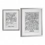 Cadre Londres New York Argent Bois verre (43 x 3 x 53 cm) 43,99 €