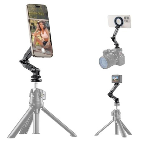 JJC Support Téléphone Magnétique Compatible Trépied pour iPhone 17 16 15 14 | Support Telephone mit Adaptateur Chaussure Froide