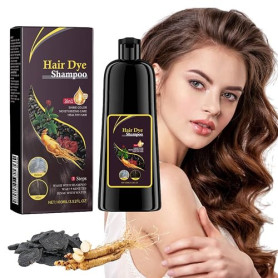 Marron Shampoing Colorant, Shampoing Cheveux Blanc Instantanée, Shampoo Teinture Instantanée pour Cheveux, Marron Hair Dye Shamp