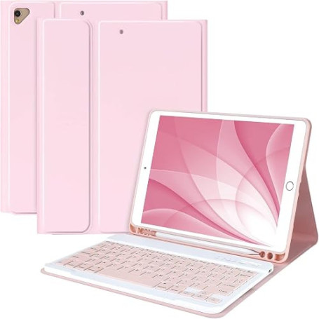 MMK Clavier Coque pour iPad 10.2 9/8/7ème Génération 2021/2020/2019 | Détachable Clavier Bluetooth sans Fil pour iPad 10.5 inch