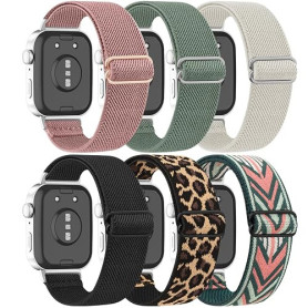 Lot de 6 bracelets de rechange élastiques en nylon pour Huawei Watch Fit 3, en tissu extensible, réglable et respirant