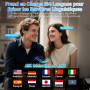 AI Écouteur Traducteur Instantané 164 Langues, ANC/ENC Réduction du Bruit | 7 Modes de Traduction, Écran Tactile LED, IPX7 Étanc