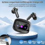 AI Écouteur Traducteur Instantané 164 Langues, ANC/ENC Réduction du Bruit | 7 Modes de Traduction, Écran Tactile LED, IPX7 Étanc