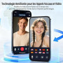 AI Écouteur Traducteur Instantané 164 Langues, ANC/ENC Réduction du Bruit | 7 Modes de Traduction, Écran Tactile LED, IPX7 Étanc
