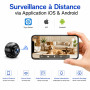 Camera Espion, Mini Caméra de Surveillance WiFi HD 1080P, avec Vision Nocturne Détection de Mouvement, Accès à Distance et Enreg