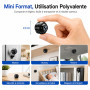 Camera Espion, Mini Caméra de Surveillance WiFi HD 1080P, avec Vision Nocturne Détection de Mouvement, Accès à Distance et Enreg