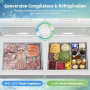 COMFEE' 99L Congelateur Coffre, Conversion Congélateur/Réfrigérateur, Blanc | Congélateur Coffre Autonome, Compresseur Inverter,