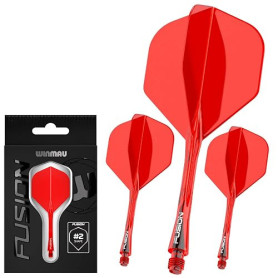 WINMAU Darts - Fusion Système intégré de vol et d'arbre - No.2 Forme et Design - Disponible en Court, intermédiaire et Moyen - D