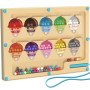 Jouet Labyrinthe Magnétique Enfant,Jeux Montessori 3 Ans en Bois Apprendre Les Couleurs Jeu de Comptage,Crème Glacée Jeux Aimant